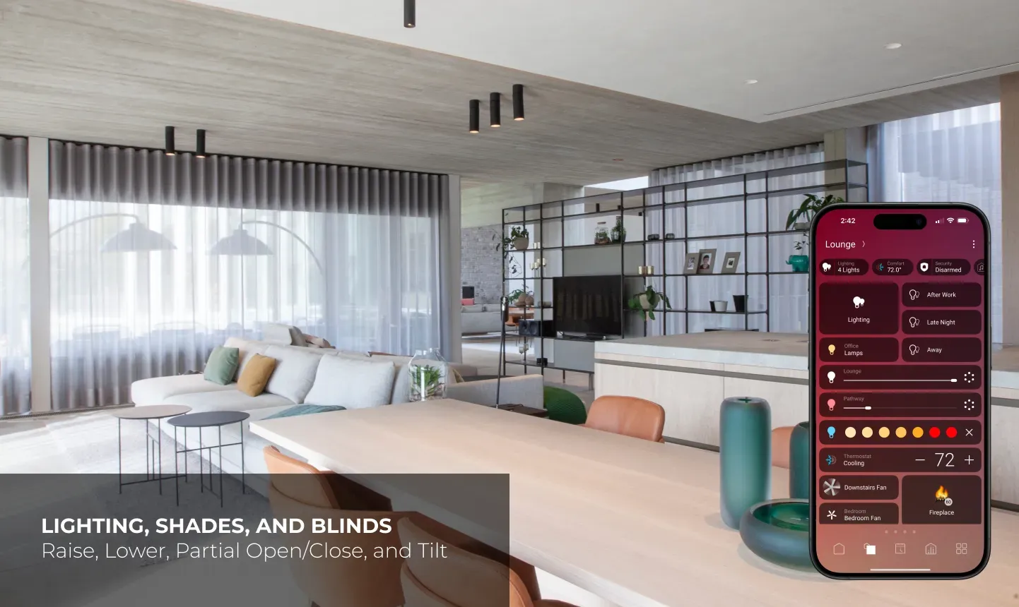 Lighting, shades, & blinds