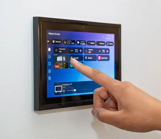 T5 touchscreen mounted on wall